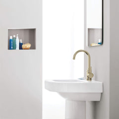 Concetto™ Single Hole Bathroom Faucet with Drain Assembly in Brushed Nickel | product photo