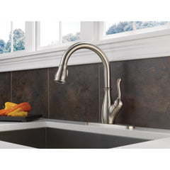 Leland Pull Down Sprayer Kitchen Sink Faucet, Single Handle Kitchen Faucet in Spotshield Stainless | product photo