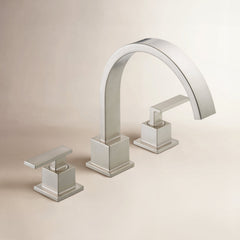 Vero Double Handle Deck Mounted Roman Tub Faucet Trim in Brilliance Stainless | product photo