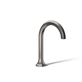 Occasion Widespread Bathroom Sink Faucet Spout with Cane Design and Drain Assembly in Vibrant Titanium