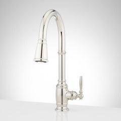 Finnian 1.8 GPM Single Hole Pull Down Kitchen Faucet in Polished Nickel | product photo