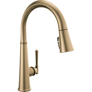 Emmeline Pull Down Single Handle Kitchen Faucet in Lumicoat Champagne Bronze