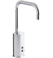 Touchless Vessel Faucet, Gooseneck, Insight Technology, Less Drain in Polished Chrome