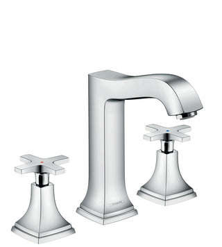 Metropol Classic Widespread Faucet 160 with Cross Handles and Drain Assembly, 1.2 GPM in Chrome