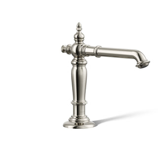 Artifacts Widespread Bathroom Faucet Spout with Drain Assembly in Vibrant Polished Nickel