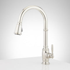 Finnian 1.8 GPM Single Hole Pull Down Kitchen Faucet in Polished Nickel | product photo