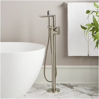 Berwyn Freestanding Tub Faucet with Hand Shower and Rough-In Valve Brushed Nickel