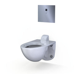 ECOPOWER® Touchless 1.28 GPF High-Efficiency Concealed Toilet Flushometer Valve for Top Spud with 14 x 12 Cover Plate, Stainless Steel | product photo