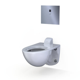ECOPOWER® Touchless 1.28 GPF High-Efficiency Concealed Toilet Flushometer Valve for Top Spud with 14 x 12 Cover Plate, Stainless Steel
