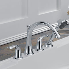 Lahara Double Handle Deck Mounted Roman Tub Faucet Trim in Chrome | product photo