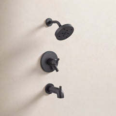 Trinsic 17 Series Dual-Function Tub Shower Faucet Set, H20kinetic Shower Handle Trim Kit in Black | product photo