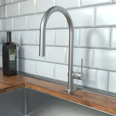 Talis N HighArc Kitchen Faucet, O-Style 2-Spray Pull-Down, 1.75 GPM in Steel Optic | product photo
