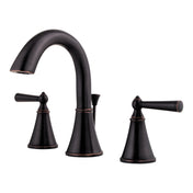 Saxton Double Handle Widespread Bathroom Faucet with Drain Assembly in Tuscan Bronze