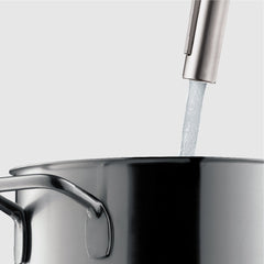 Focus Pull Down Single Handle Kitchen Faucet in Steel Optik | detail photo