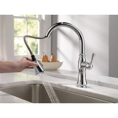 Cassidy Pull Down Kitchen Faucet Chrome, Chrome Kitchen Faucets with Pull Down Sprayer, Kitchen Sink Faucet, Faucet for Kitchen Sink with Magnetic Docking, Lumicoat Chrome | product photo
