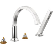Tetra Roman Tub Faucet with Hand Held Shower, Tub Filler, Deck Mount Tub Faucet, Bathtub Faucet in Chrome