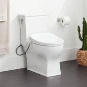 Carraway 1.28 GPF One Piece Elongated Chair Height Toilet in White/Chrome