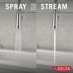 Rhett Pro Style Commercial Kitchen Faucet with Pull Down Sprayer, Chrome Single Hole Kitchen Sink Faucet, Single Handle, Chrome | product photo