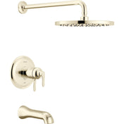 Bonacci 17T Series Dual-Function Thermostatic Rain Bathtub and Shower Faucet Set, Polished Nickel Rainfall Shower Head and Handle Set, Valve Trim, Lumicoat Polished Nickel (Valve Not Included)