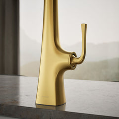 Kohler Graze Single-Handle Semi-Professional Kitchen Sink Faucet With 24-5/16-In Spout in Gold | detail photo