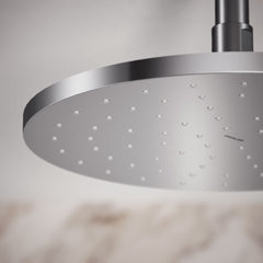 Contemporary Full Fixed Shower Head with Katalyst Air Induction Spray in Polished Chrome | detail photo