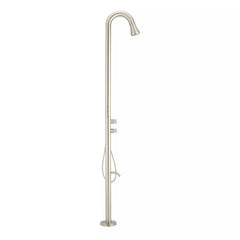 Kirwin Freestanding Outdoor Shower with Shower Head, Hand Shower, and Hose in Stainless Steel | product photo