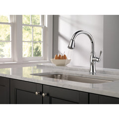 Cassidy Pull Down Kitchen Faucet Chrome, Chrome Kitchen Faucets with Pull Down Sprayer, Kitchen Sink Faucet, Faucet for Kitchen Sink with Magnetic Docking, Lumicoat Chrome | product photo