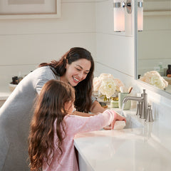 Joleena Widespread Bathroom Faucet with Drain Assembly in Brushed Nickel | product photo