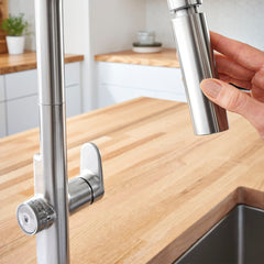 Beale Pull Down Touch Kitchen Faucet in Stainless Steel | detail photo