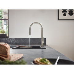 Talis N HighArc Kitchen Faucet, O-Style 2-Spray Pull-Down, 1.75 GPM in Steel Optic | product photo