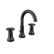 Trinsic Widespread Bathroom Faucet 3 Hole with Wheel Handle, 2-handle Bathroom Sink Faucet in Black