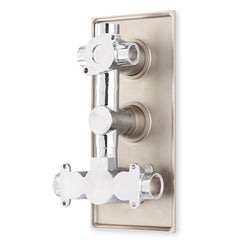 Ryle Complete Thermostatic Shower System with Rough-in Valve in Brushed Nickel | product photo