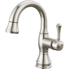 Cassidy Single Hole Pull Out Sprayer Bathroom Faucet, Single Handle Bathroom Sink Faucet in Silver | product photo