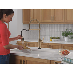Renaldi Touchless Pull-Down Kitchen Faucet with Touch Technology in Lumicoat Champagne Bronze | product photo