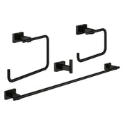 Essentials Cube 4 Piece Bathroom Hardware Set in Matte Black