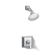 Memoirs Stately Rite-Temp Shower Valve Trim with Deco Lever Handle and 2.5 Gpm Showerhead in Polished Chrome