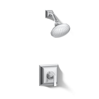 Memoirs Stately Rite-Temp Shower Valve Trim with Deco Lever Handle and 2.5 Gpm Showerhead in Polished Chrome