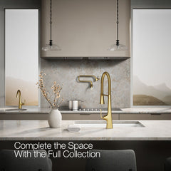 Kohler Graze Single-Handle Semi-Professional Kitchen Sink Faucet With 24-5/16-In Spout in Gold | product photo