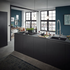 K7® Semi-Professional Pull Down Single Handle Kitchen Faucet with Accessories in SuperSteel Infinity | product photo
