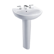 Supreme® Oval Basin Pedestal Bathroom Sink with CEFIONTECT for 8 Inch Center Faucets, Cotton White