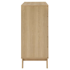 5-Drawer Chest with Rattan Weave Drawer Fronts, Natural