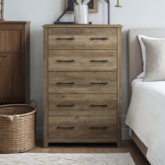 5-Drawer Dresser in Manufactured Wood with Metal Handles