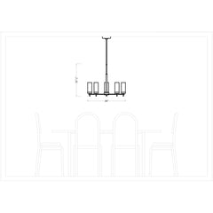 5-Light Chandelier with Clear Glass Shades in Chrome