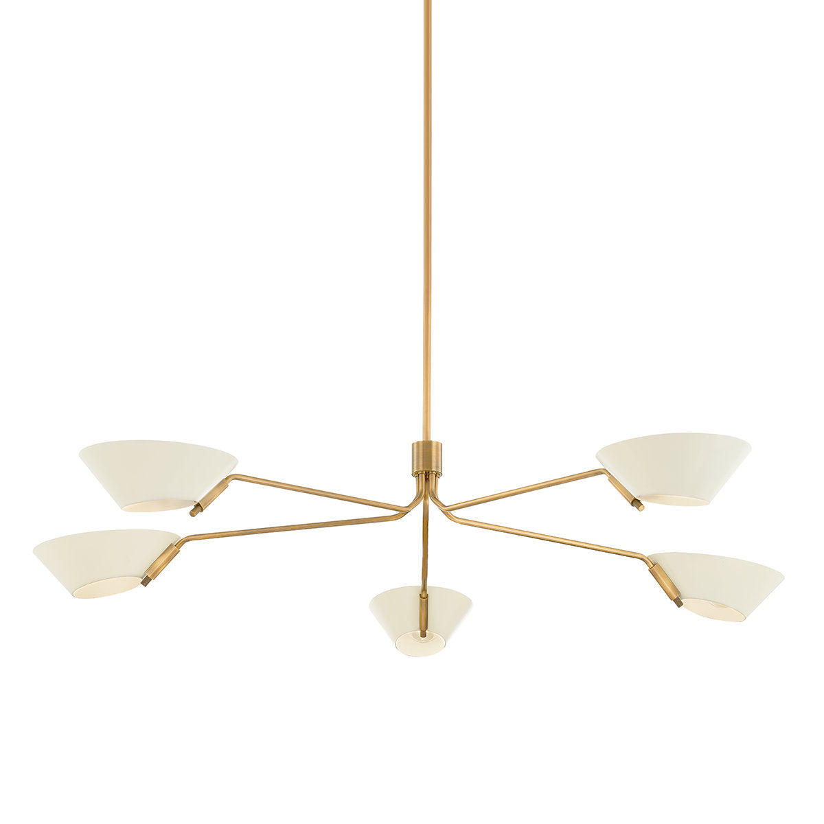 5-Light Hanging Fixture with Metal Shades, 63 Inch Diameter