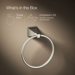 Kohler Memoirs Wall Mounted Towel Ring in Vibrant Brushed Nickel | product photo