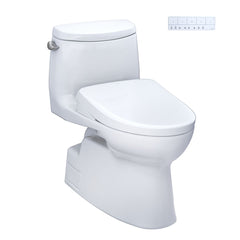WASHLET 1.28 GPF Auto Flush Elongated Floor Mounted One-Piece Toilet (Seat Included) in Cotton | product photo