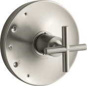 Purist Rite-Temp Valve Trim with Cross Handle in Vibrant Brushed Nickel