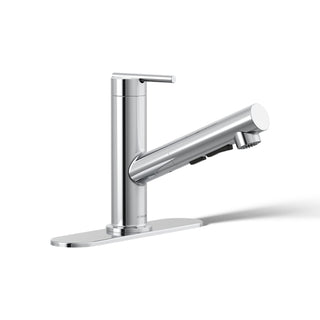 Crue Pull-Out Kitchen Sink Faucet, Pull-Out Laundry Faucet with Three-Function Sprayhead