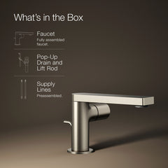 Kohler Single-Handle Bathroom Faucet in Vibrant Brushed Nickel | product photo