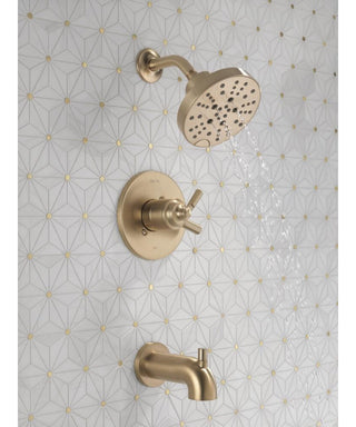 Saylor 17 Series Gold Tub and Shower Faucet Trim Kit with H2Okinetic Shower Head (Valve Not Included)